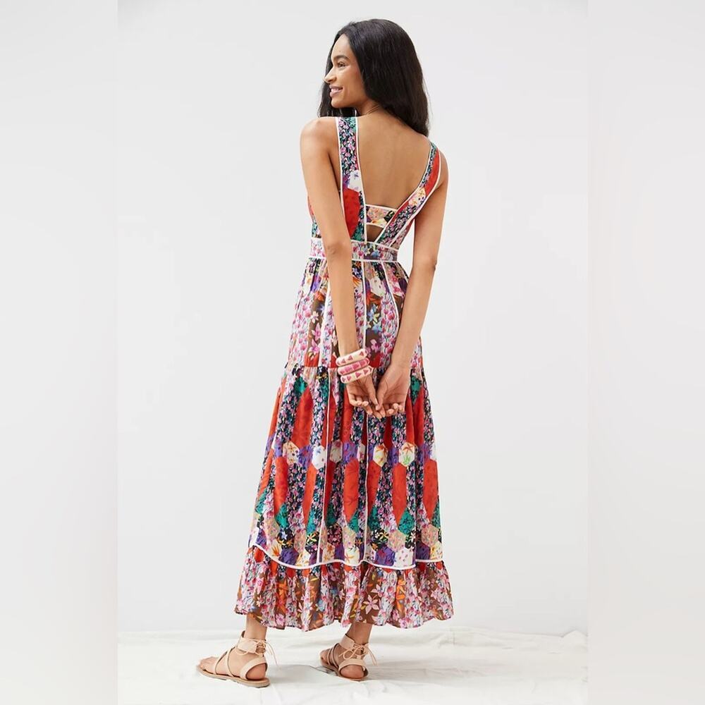 Anthropologie Square Neck Maxi Dress Size 12 - Picture 3 of 13